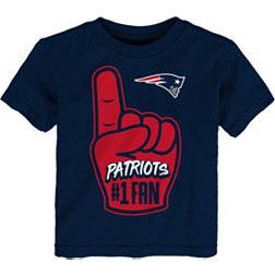 NFL Team Apparel Toddler New England Patriots Hand Off Navy T-Shirt