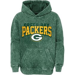 NFL Team Apparel Youth Green Bay Packers Headline Mineral Wash Green Hoodie