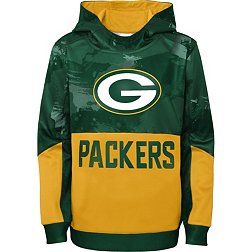 NFL Team Apparel Youth Green Bay Packers Covert Green/Gold Hoodie