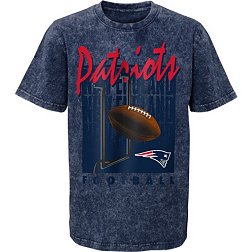 NFL Team Apparel Youth New England Patriots Headline Mineral Wash Navy T-Shirt