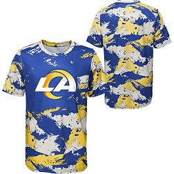 NFL Team Apparel Youth Los Angeles Rams Cross Pattern Royal T-Shirt