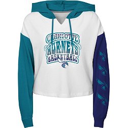 Outerstuff Girl's Charlotte Hornets White Color Run Fleece Pullover Hoodie