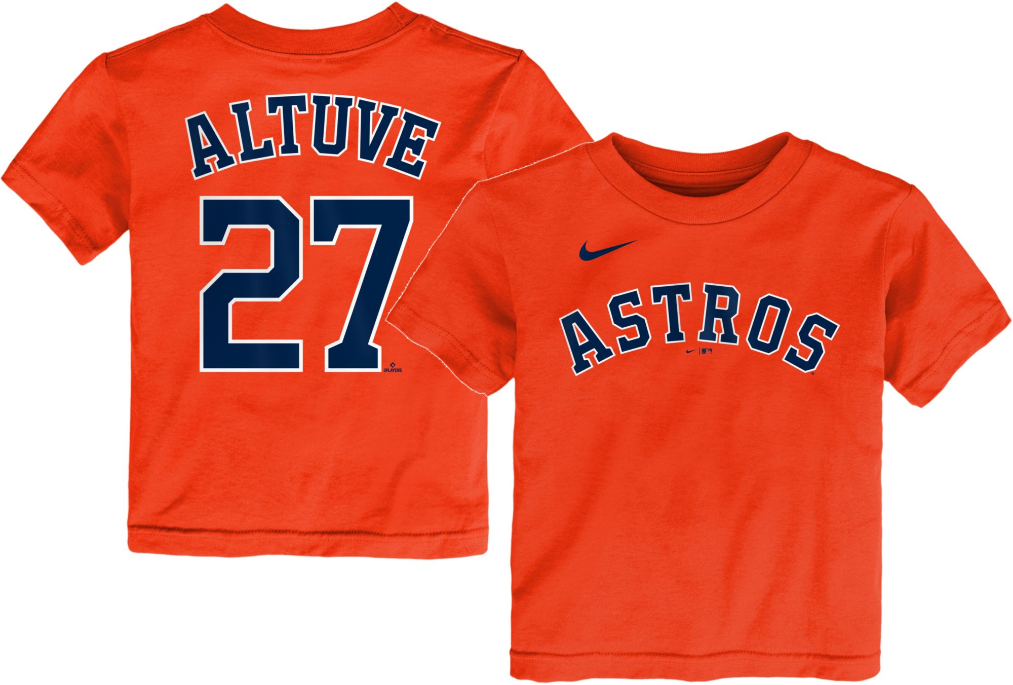 Nike Men's Replica Houston Astros Jose Altuve #27 Grey Cool Base Jersey