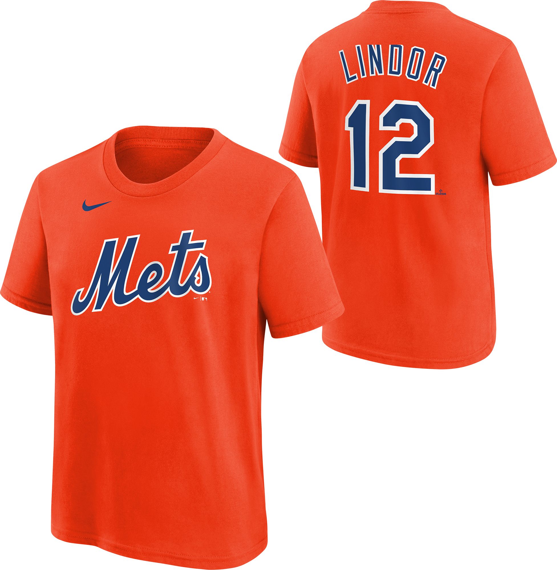 Nike / Youth New York Mets Francisco Lindor #12 Orange T-Shirt