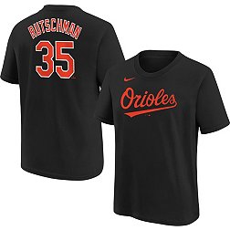 MLB Team Apparel Youth Baltimore Orioles Adley Rutschman #35 Black T-Shirt