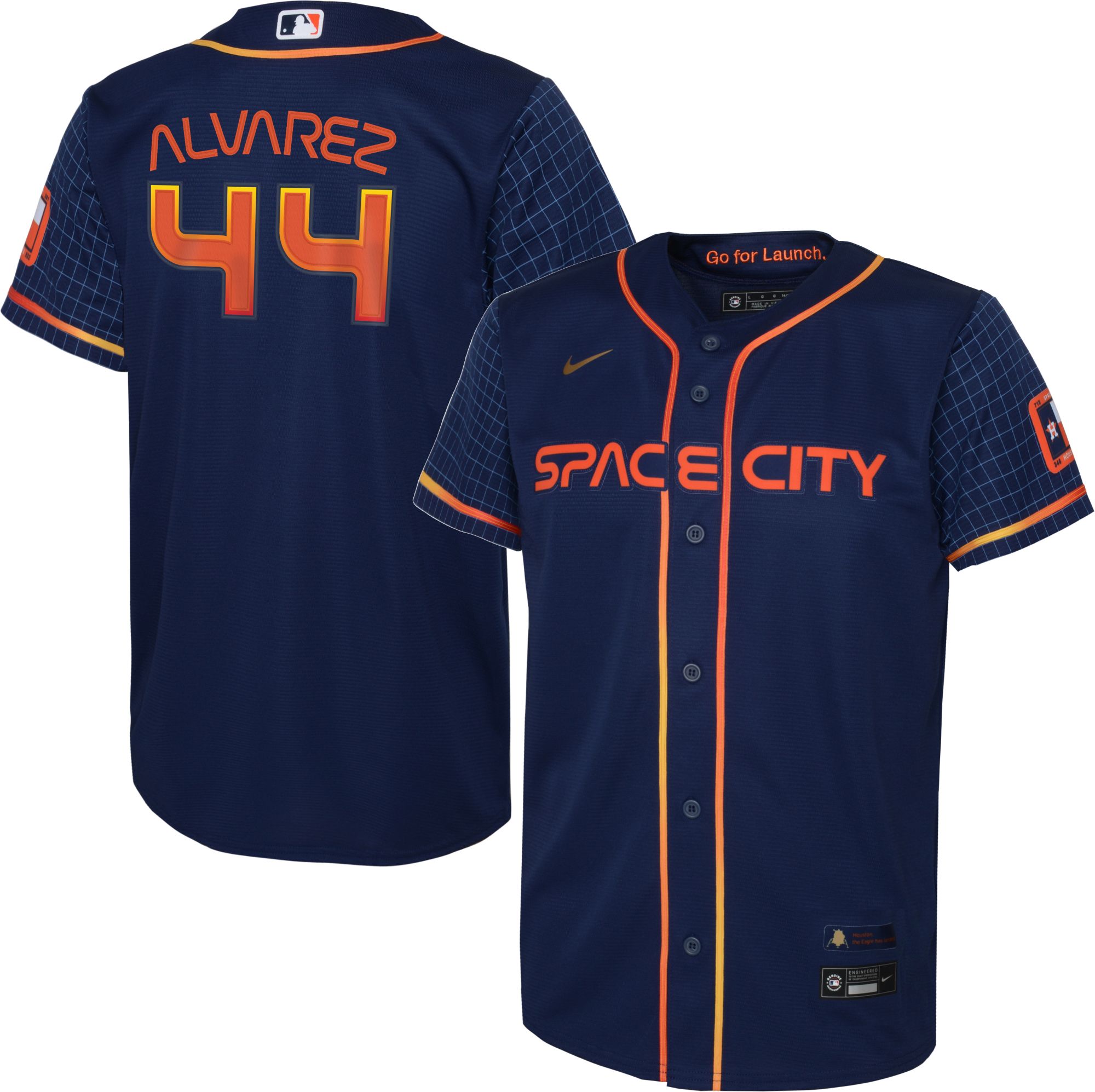 Nike Youth Houston Astros José Altuve #27 2022 City Connect Cool Base Jersey