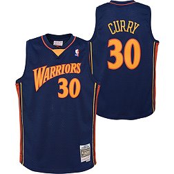Mitchell & Ness NBA Women's Swingman Jersey Golden State Warriors 2009-10 Stephen Curry #30 Women Tops & Tanks Blue|Orange in Size:M