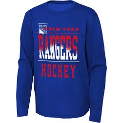 New York Rangers NHL Brand Blue Youth Long Sleeve Shirt Size XL 18-20