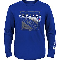 NHL Youth New York Rangers Royal Corked Ice Long Sleeve T-Shirt