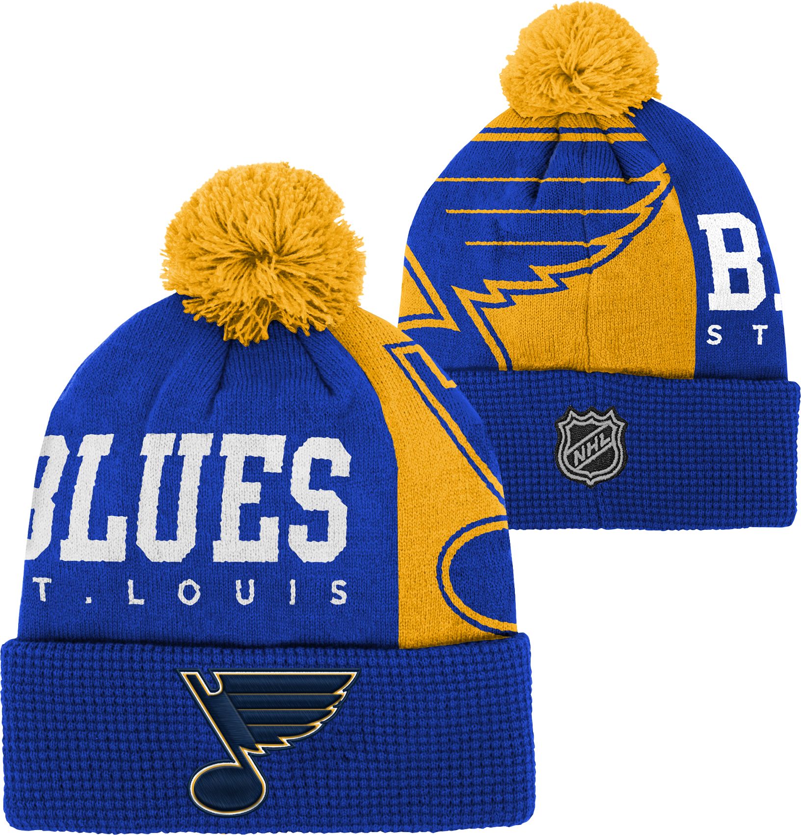 NHL Youth St. Louis Blues Cuff Pom Knit Beanie