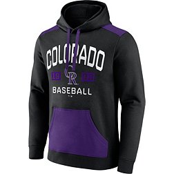 MLB Men's Colorado Rockies Black Colorblock Pullover Hoodie