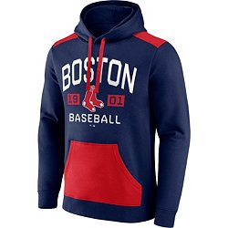 Youth Boston Red Sox Mitchell & Ness Heather Gray/Navy Cooperstown  Collection Head Coach Pullover Hoodie