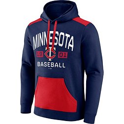 MLB Men's Minnesota Twins Navy Colorblock Pullover Hoodie