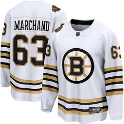 NHL Boston Bruins Centennial Brad Marchand #63 Breakaway Away Replica Jersey