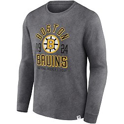 NHL Boston Bruins Vintage Bi-Blend Grey Long Sleeve Shirt