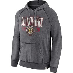 NHL Mens Chicago Blackhawks Old Time Hockey Vintage Pullover Laced Hoodie,  Black, Small