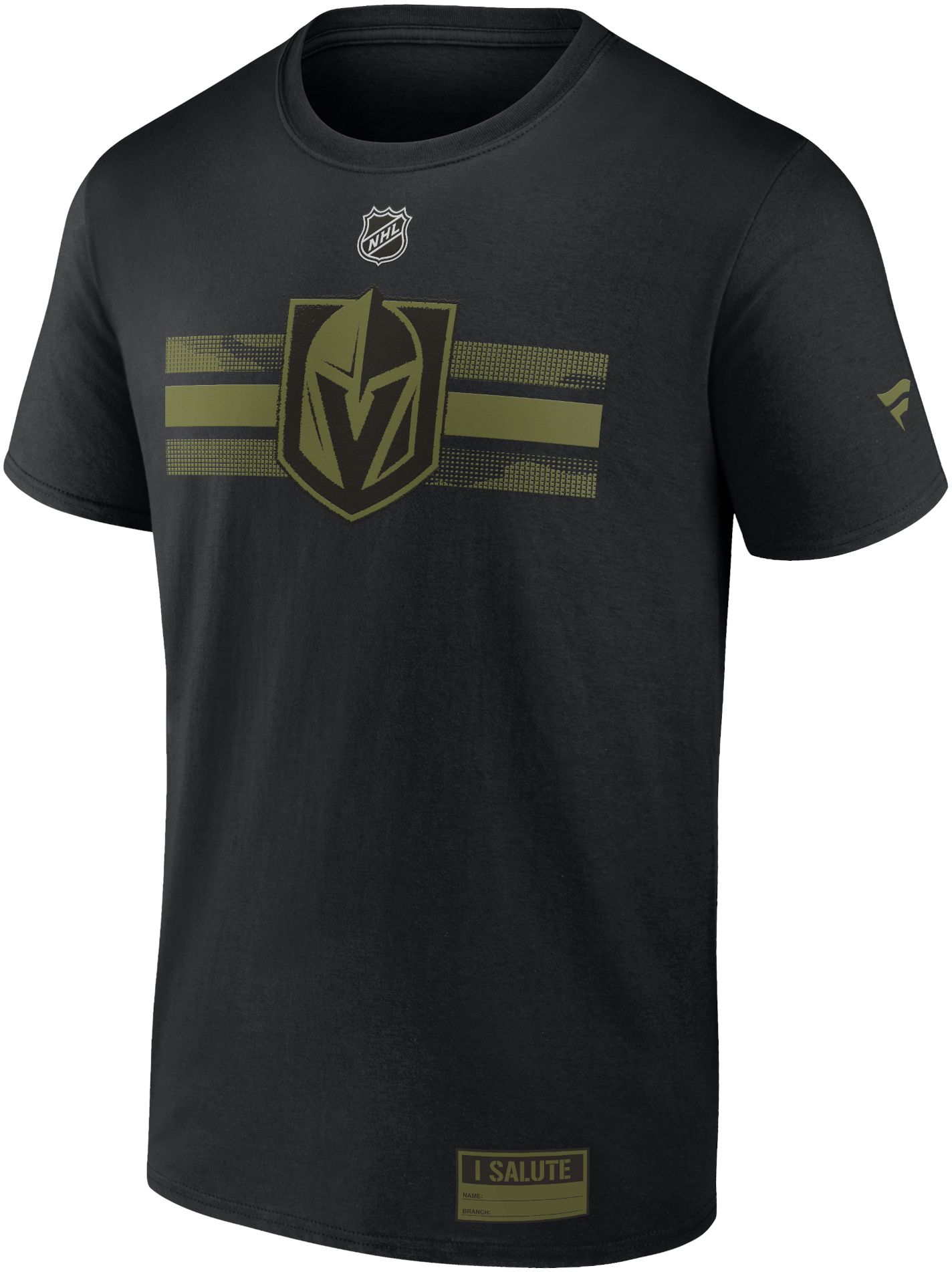 NHL Vegas Golden Knights 2023 Authentic Pro Military Black T-Shirt