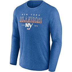 NHL New York Islanders Team Wordmark Heather Blue Long Sleeve Shirt