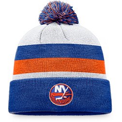 NHL New York Islanders Stripe Blue Pom Cuffed Beanie