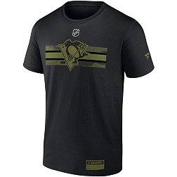 NHL Pittsburgh Penguins 2023 Authentic Pro Military Black T-Shirt