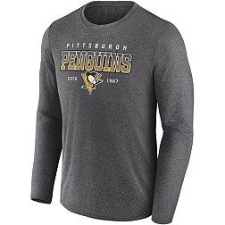 NHL Pittsburgh Penguins Team Wordmark Heather Grey Long Sleeve Shirt