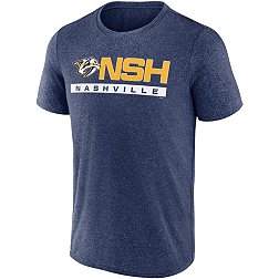NHL Nashville Predators Logo Navy Tri-Blend T-Shirt