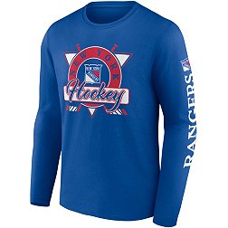 NHL New York Rangers Graphic Sleeve Hit Blue Long Sleeve Shirt