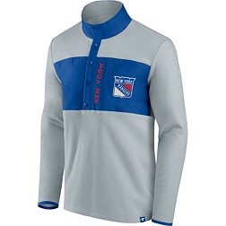 NHL New York Rangers Polar Sport Grey Fleece Quarter-Zip Pullover Shirt