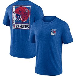 Men's Fanatics Branded Blue/Red New York Rangers Backhand Shooter Defender Anorak Raglan Hoodie Quarter-Zip Jacket