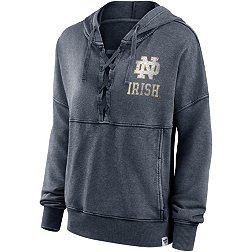 NCAA Women's Notre Dame Fighting Irish Grey True Classic Acid Wash Lace Up Hoodie