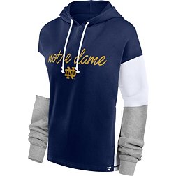NCAA Women's Notre Dame Fighting Irish Navy Iconic Colorblock Pullover Hoodie