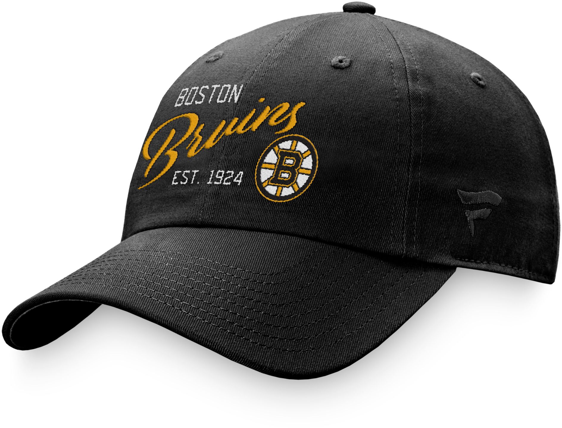 NHL Women's Boston Bruins Script Black Dad Hat
