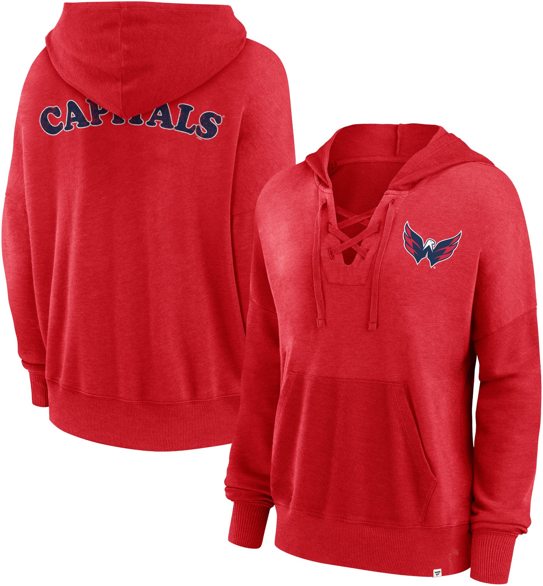 NHL Women's Washington Capitals Snow Wash Red Pullover Hoodie