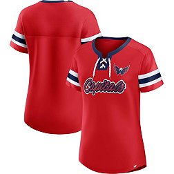 NHL Women's Washington Capitals Iconic Athena Red Lace-Up T-Shirt