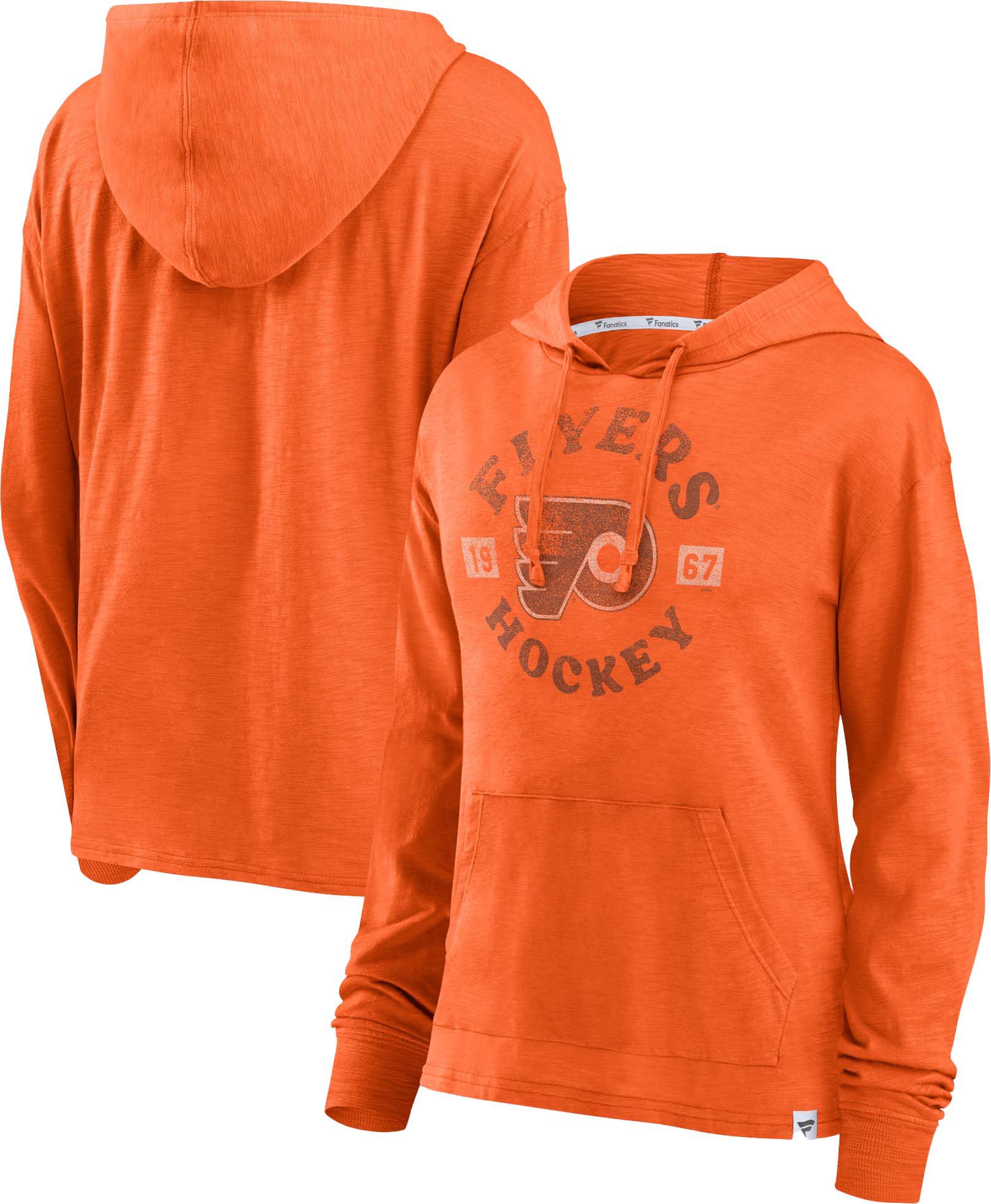 NHL Women's Philadelphia Flyers Vintage Orange Waffle Pullover Hoodie