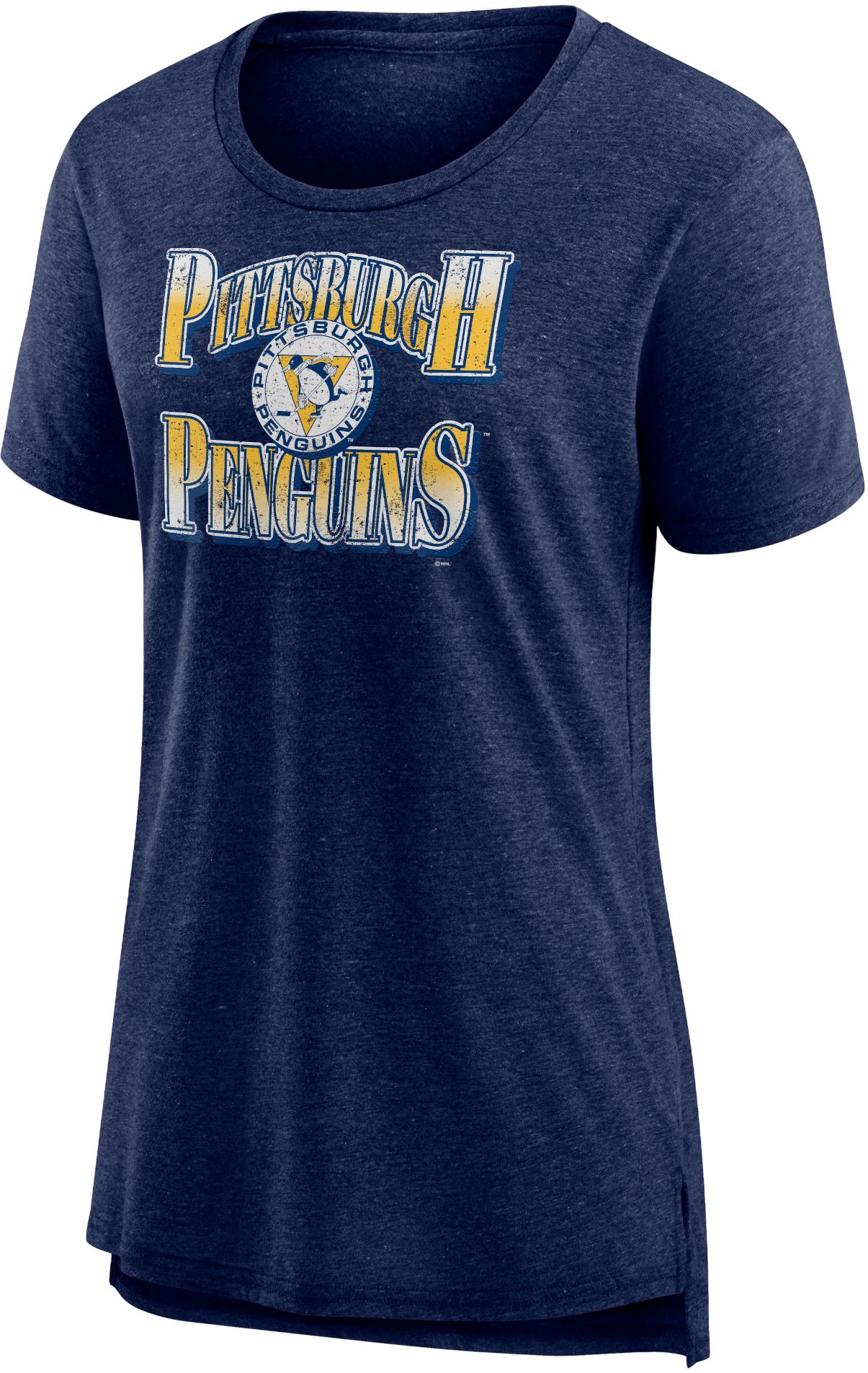 NHL Women's Pittsburgh Penguins Vintage Tri-Blend Navy T-Shirt