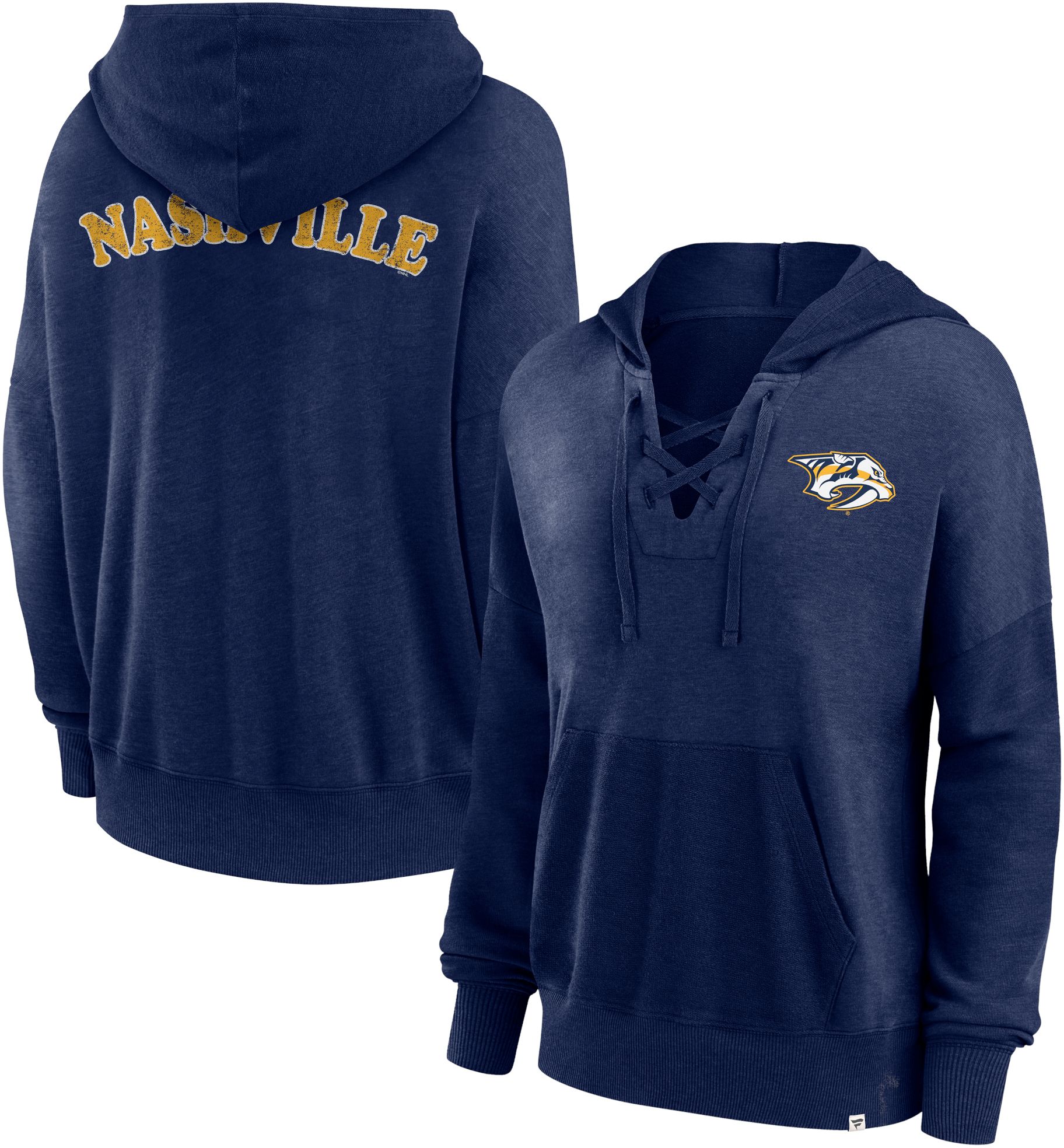 NHL Women's Nashville Predators Snow Wash Navy Pullover Hoodie