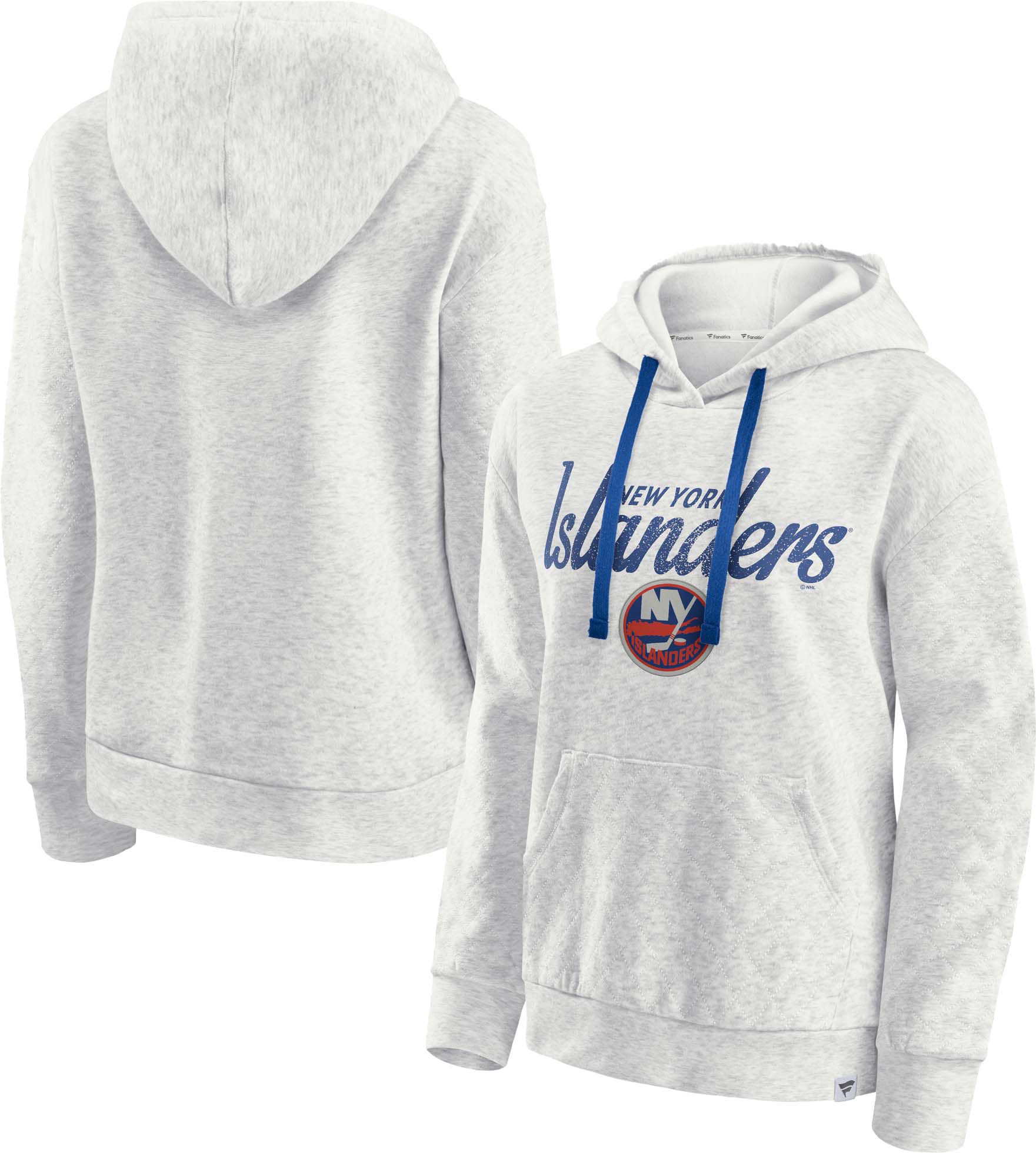 NHL Women's New York Islanders Vintage Oatmeal Quilted Pullover Hoodie