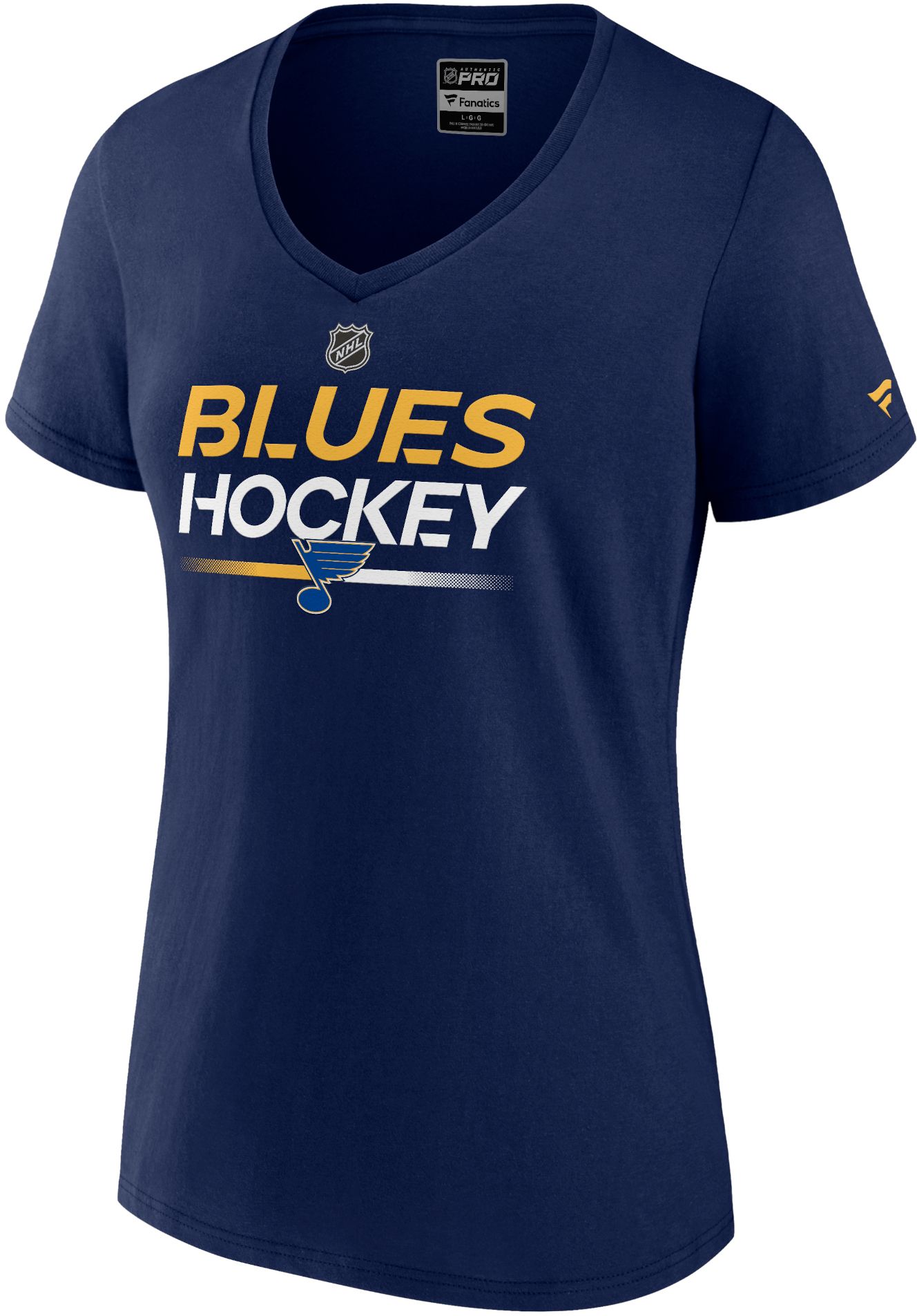NHL Women's St. Louis Blues 2023 Authentic Pro Prime Navy T-Shirt