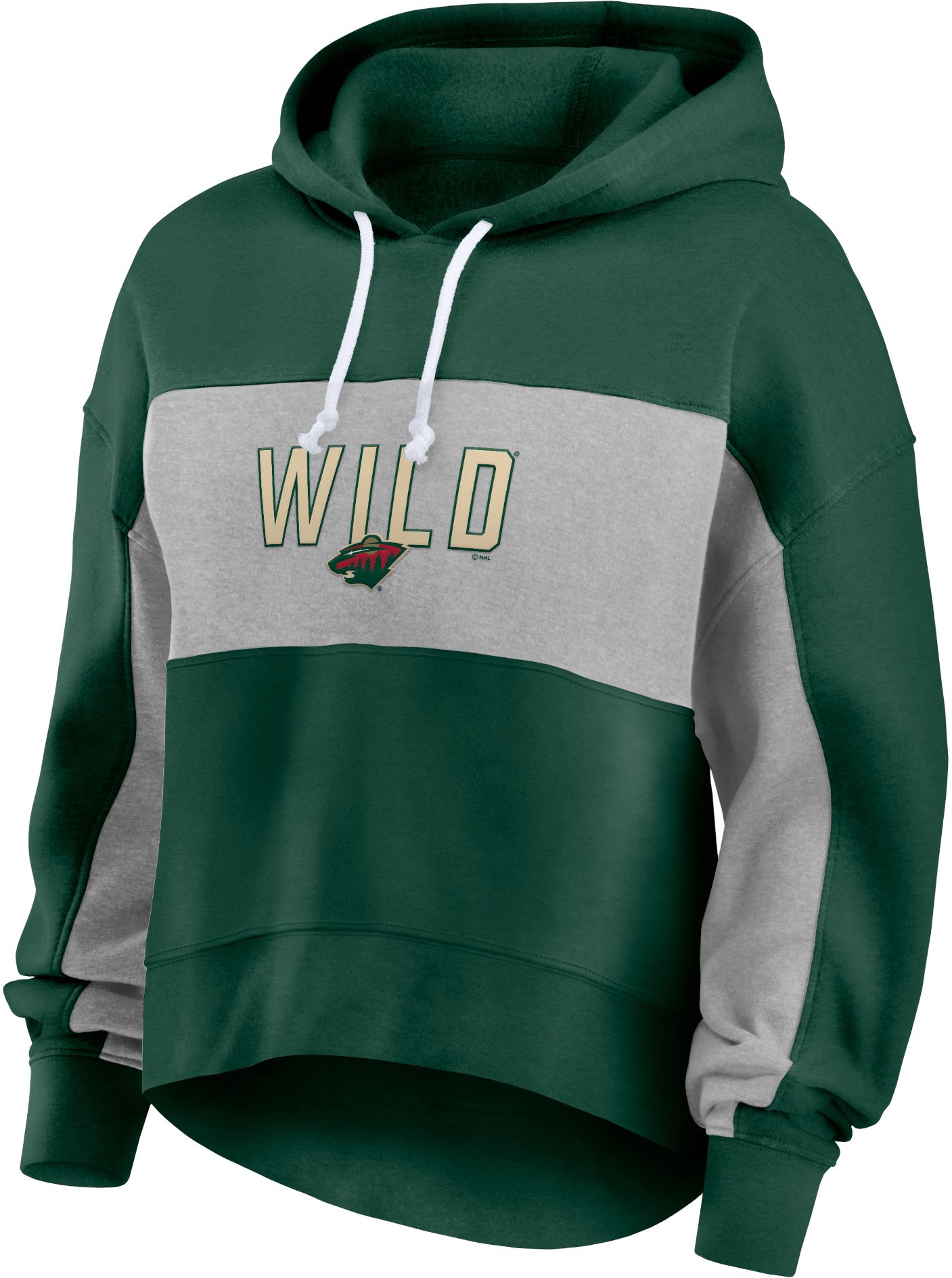 NHL Women's Minnesota Wild Filled Stat Sheet Green Pullover Hoodie