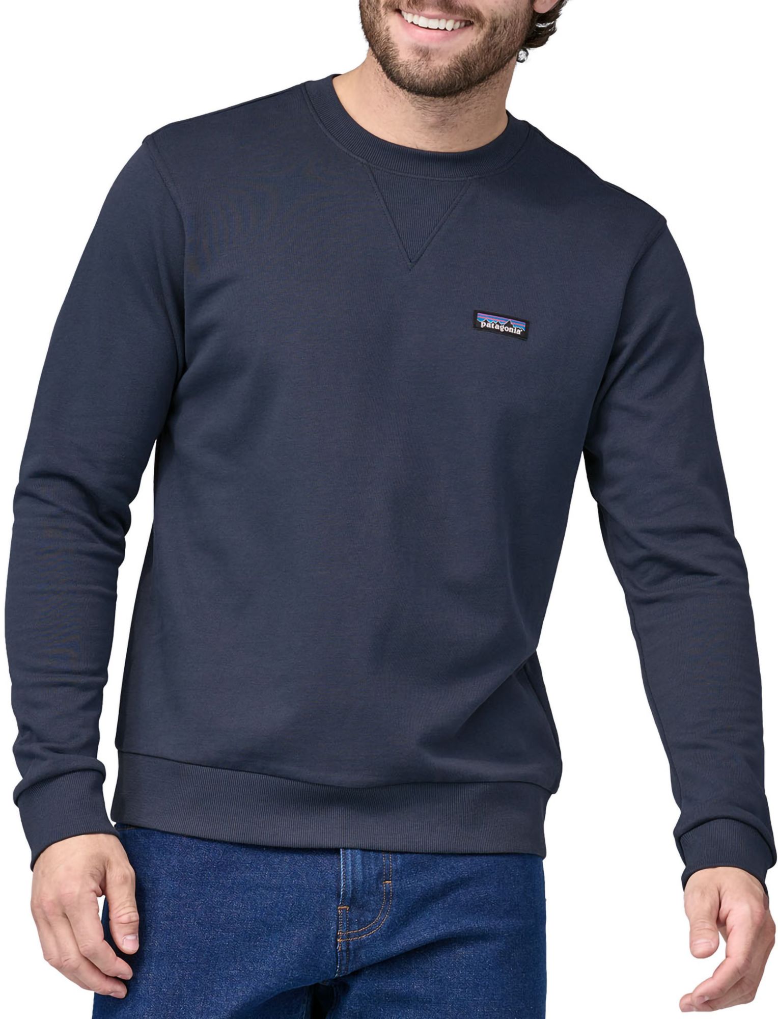 Patagonia Men's Regenerative Organic Certified Cotton Crewneck Sweatshirt, Large, Smolder Blue