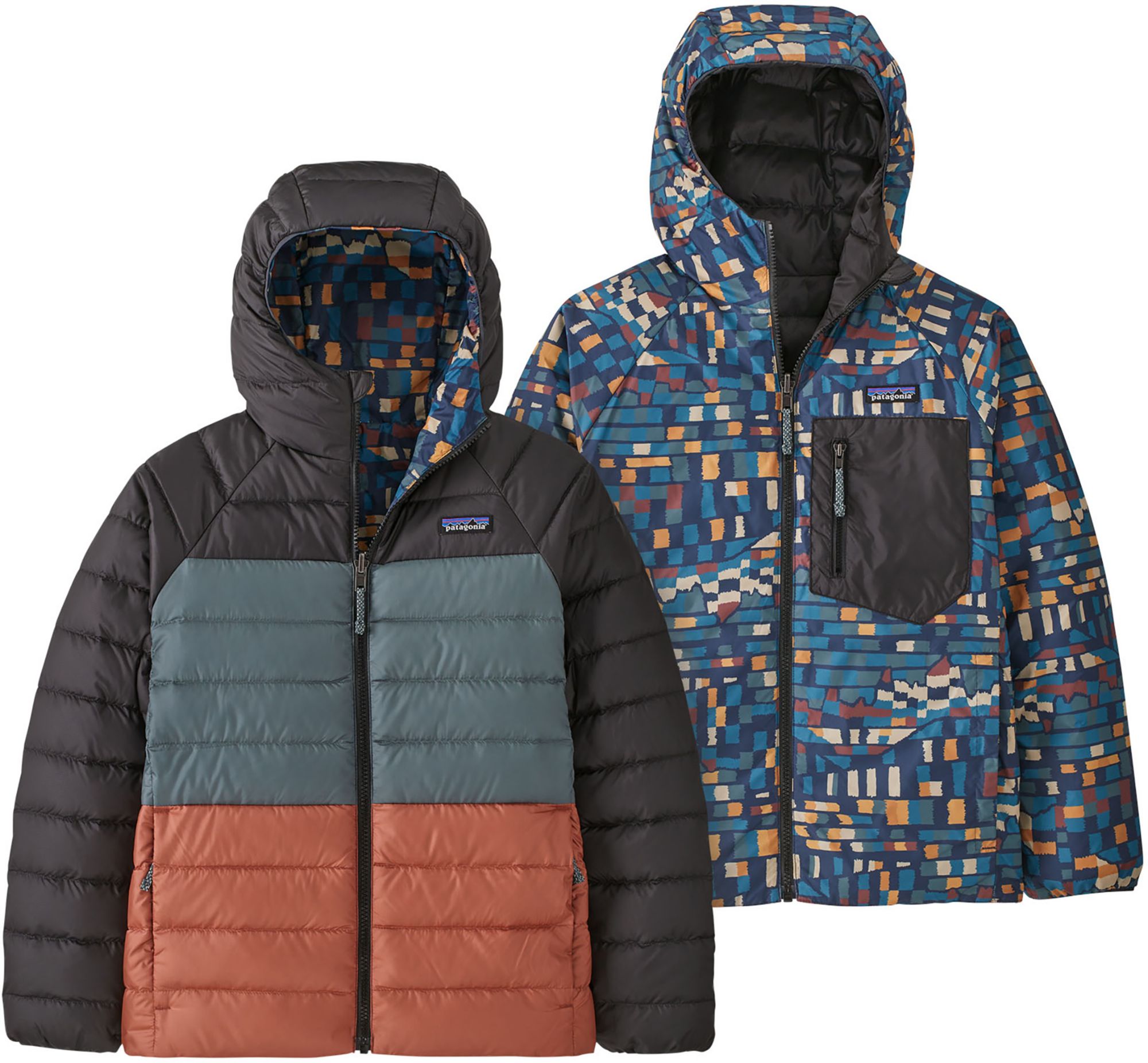 Patagonia Youth Reversible Down Sweater Hooded Jacket