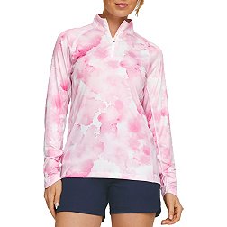 PUMA Women's Long Sleeve 1/4 Zip YouV Cloud Golf Shirt