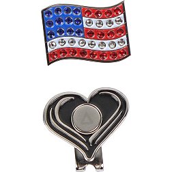 Ahead USA Flag Crystal Ball Marker and Hat Clip Set