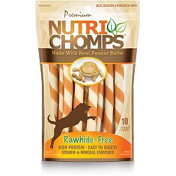 Nutri Chomps Premium 5” Mini Twists Peanut Butter – 10 Count