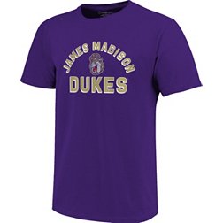Image One Men's James Madison Dukes Purple Retro Stack T-Shirt