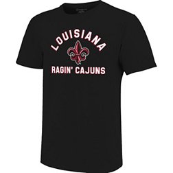 Men's Colosseum Black Louisiana Ragin' Cajuns Arch and Logo Pullover Hoodie