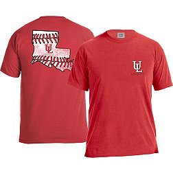 Image One Men's Louisiana-Lafayette Ragin' Cajuns Red Baseball Laces T-Shirt