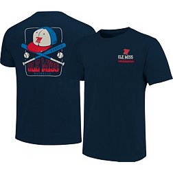 Image One Men's Ole Miss Rebels Blue Baseball Cap T-Shirt