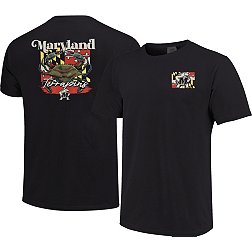 Image One Men's Maryland Terrapins Black Crab State Flag T-Shirt